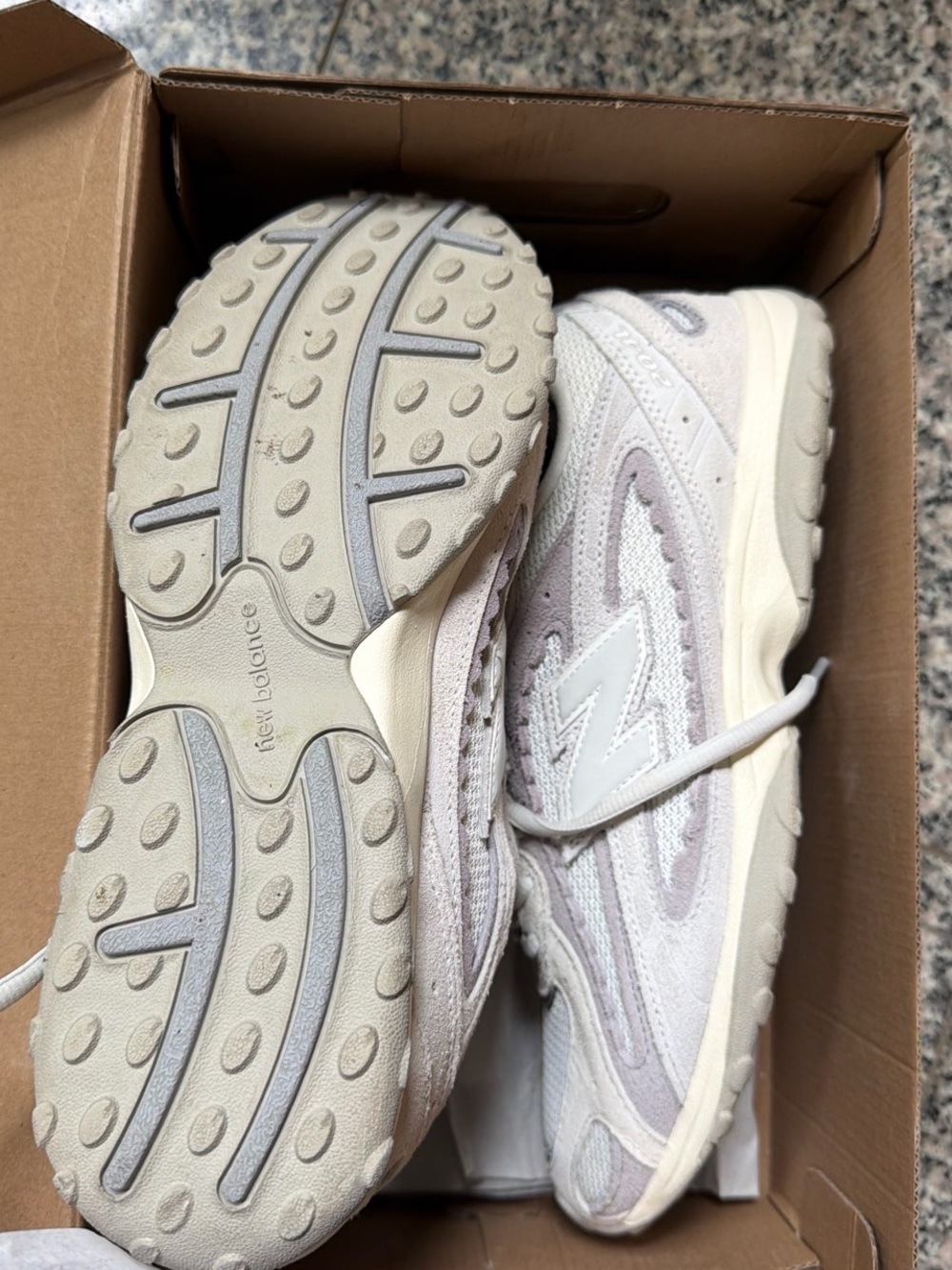 New Balance Women's Lavender and Off-White Sneakers - Picture 5 of 6